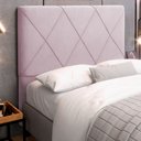 Ver imagem 2 de Cabeceira Cama Box Casal Mel 140cm com Frame Suede Rosa Bebê - Abmaza