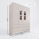 Ver imagem 3 de Guarda-Roupas Infantil Diamante New 100% MDF 4 Portas 4 Gavetas