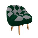 Ver imagem 2 de Poltrona Paloma Escritório Sala Pé Palito Suede Verde e Suede Cinza - Dominic Decor