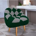 Ver imagem 1 de Poltrona Paloma Escritório Sala Pé Palito Suede Verde e Suede Cinza - Dominic Decor