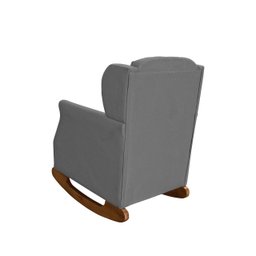 Poltrona Amamentação Balanço Descanso Helena com Puff Suede Cinza Twdecora - 6