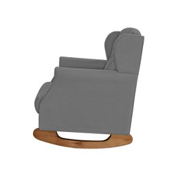 Poltrona Amamentação Balanço Descanso Helena com Puff Suede Cinza Twdecora - 5