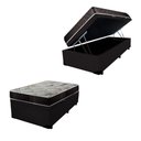Ver imagem 1 de Cama Box Baú Solteiro Colchão Alana Espuma D20 Acolchões + Box Sintético 49x88x188 Cor:Preto