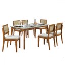 Ver imagem 2 de Mesa de Jantar 6 Lugares Monalisa Rainha com Vidro Mel Natural/off White - Nesher
