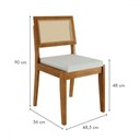 Ver imagem 4 de Mesa de Jantar 6 Lugares Monalisa Rainha com Vidro Mel Natural/off White - Nesher