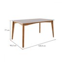 Ver imagem 3 de Mesa de Jantar 6 Lugares Monalisa Rainha com Vidro Mel Natural/off White - Nesher