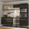 Cozinha Compacta 4 Pç com Armário e Balcão Mp3692 Veneza Gb Preta - 2