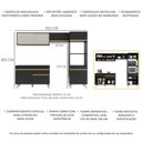 Ver imagem 4 de Cozinha Compacta 4 Pç com Armário e Balcão Mp3692 Veneza Gb Preta