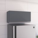 Ver imagem 2 de Kit 02 Armários Aéreo Geladeira Cozinha Andréia 60cm 01 Porta Cinza Escuro - Desk Design AJL Móveis