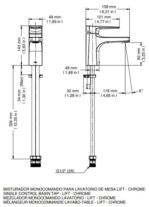 Misturador Monocomando 00795906 para Lavatório Lift Cromado - Docol - 2