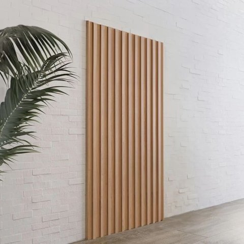 Painel Decorativo Ripado Mdf em Barra 89,5x183cm (1,64m²) Pa72 Pradel Móveis Freijó