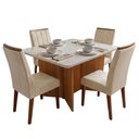 Ver imagem 1 de Conjunto Sala de Jantar Mesa 1,20m com Vidro Montreal 4 Cadeiras Sofia