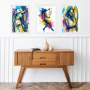 Ver imagem 2 de Kit 3 Quadros Gravuras Tenistas - Mulher 45x34cm - com Vidro:moldura Branca