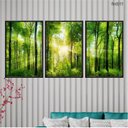 Ver imagem 2 de Kit 03 Quadros Decorativos - Bosque Raio de Sol Flnt011 - Vidro com Impressão Uv - 60x80cm