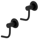 Ver imagem 1 de Kit 2 Gancho Cabideiro Porta Toalha Metal Black/preto Parede
