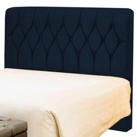 Cabeceira Queen Bolivia 160cm Suede Azul Marinho