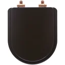 Ver imagem 1 de Assento Sanitário Poliéster Soft Close Link/LK Marrom Fosco para Vaso Deca com Ferragem Rose Gold