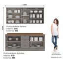 Ver imagem 7 de Cozinha Completa Americana 4 Peças Cinza/nature com Tampo - Móveis Henn
