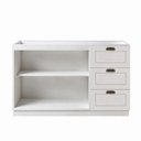 Ver imagem 2 de Balcão para Pia Modelo Americano Provençal 2 Portas 3 Gavetas Frentes em MDF sem Tampo Conecta Branco