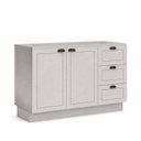 Ver imagem 4 de Balcão para Pia Modelo Americano Provençal 2 Portas 3 Gavetas Frentes em MDF sem Tampo Branco