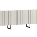 Ver imagem 2 de Buffet Aparador 100% MDF 4 Portas Frisado 180cm Pés em Metal Preto Luna
