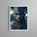 Ver imagem 2 de Quadro Orixá Ogum - Face 24x18cm - com Vidro:moldura Branca