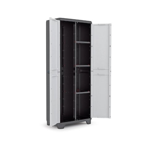 Armário Plástico Alto Organizador Lavanderia e Garagem Keter