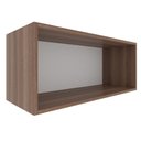 Ver imagem 4 de Armário Aéreo Multiuso Flutuante Parede Cozinha 1 Porta Basculante MDF Organizador Marrom Madeira