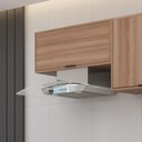 Ver imagem 1 de Armário Aéreo Multiuso Flutuante Parede Cozinha 1 Porta Basculante MDF Organizador Marrom Madeira