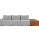 Ver imagem 5 de Sofá Ilha Modular para Sala 312cm com Puff Dublin K01 Veludo Cinza Sintético Caramelo - Lyam Decor