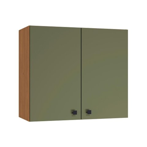 Armário Aéreo Kappesberg Pixel 2 Portas Canela/verde Frevo 80cm
