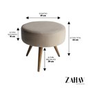 Ver imagem 2 de Puff Decorativo Redondo Pés Palito Suede Cor:Suede - Bege