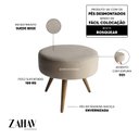 Ver imagem 4 de Puff Decorativo Redondo Pés Palito Suede Cor:Suede - Bege