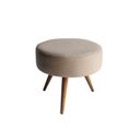 Ver imagem 1 de Puff Decorativo Redondo Pés Palito Suede Cor:Suede - Bege