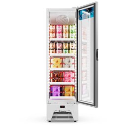 Freezer e Expositor Vertical Metalfrio 337 Litros Inverter -18°c a -22°c Branco Vf28ahh001 220v - 2