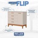 Ver imagem 7 de Berço Americano Danny com Colchão Tend Tudo e Cômoda com Porta Flip Areia Acetinado - Reller