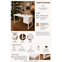 Ver imagem 3 de Escrivaninha Estilo Industrial com 2 Gavetas 1,00x40