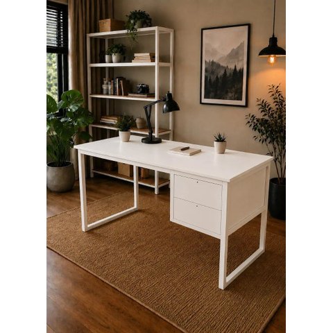 Escrivaninha Estilo Industrial com 2 Gavetas 1,00x40