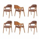 Ver imagem 2 de Kit 6 Cadeiras de Jantar Madeira Maciça Encosto Laminado e Corda Artesanal Aurora Espresso Móveis