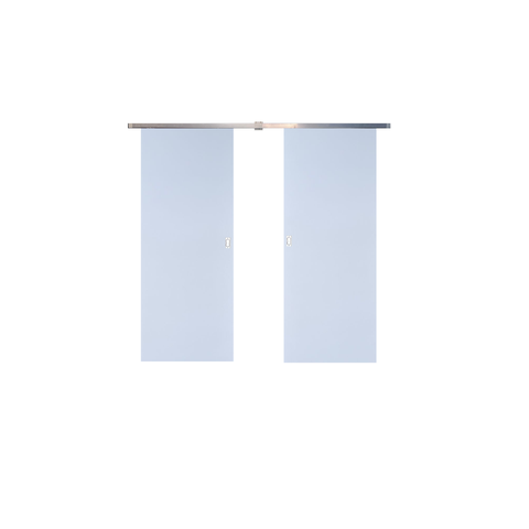Porta de Correr Dupla Branco Prime 210x180 Kit Aluminio