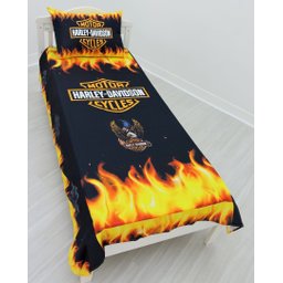 Jogo De Lençol Decorativo E Fronha Solteiro Harley Davidson , Kit 2 pçs - 2