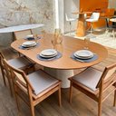 Ver imagem 5 de Mesa de Jantar Oblongo 244x137 Cm Base Laca Tampo Freijó