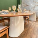 Ver imagem 6 de Mesa de Jantar Oblongo 244x137 Cm Base Laca Tampo Freijó