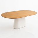 Ver imagem 1 de Mesa de Jantar Oblongo 244x137 Cm Base Laca Tampo Freijó