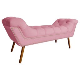 Conjunto Sienna Cabeceira e Recamier King 195 Cm Suede Rosa Barbie - LM DECOR - 4