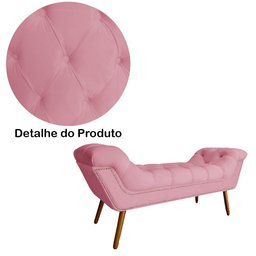 Conjunto Sienna Cabeceira e Recamier King 195 Cm Suede Rosa Barbie - LM DECOR - 5