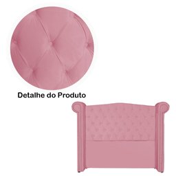 Conjunto Sienna Cabeceira e Recamier King 195 Cm Suede Rosa Barbie - LM DECOR - 3