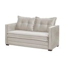 Ver imagem 1 de Sofá Cama Casal Articulável 2 Lugares Londres Suede Bege - D'monegatto