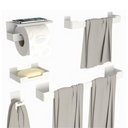 Ver imagem 2 de Kit Acessórios para Banheiro Branco Adesivo 5pç Elg