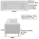 Ver imagem 5 de Sofá 3 Lugares 240cm Coin Pu Caramelo | Bouclé Suave Off White - Sallar Home